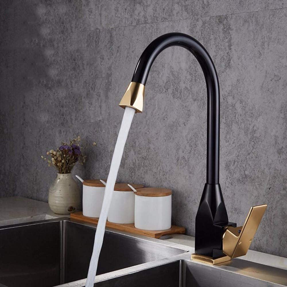 Kitchen Mixer tap Gray Faucet in Space Aluminium Home Kitchen Cold and hot Vegetable Basin Faucet,Black Gold Needed