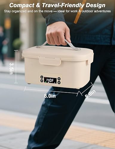 Miniatura 3 de Basima Lonchera térmica inalámbrica para hombres y mujeres, lonchera eléctrica recargable con programación automática de 1 litro para adultos,