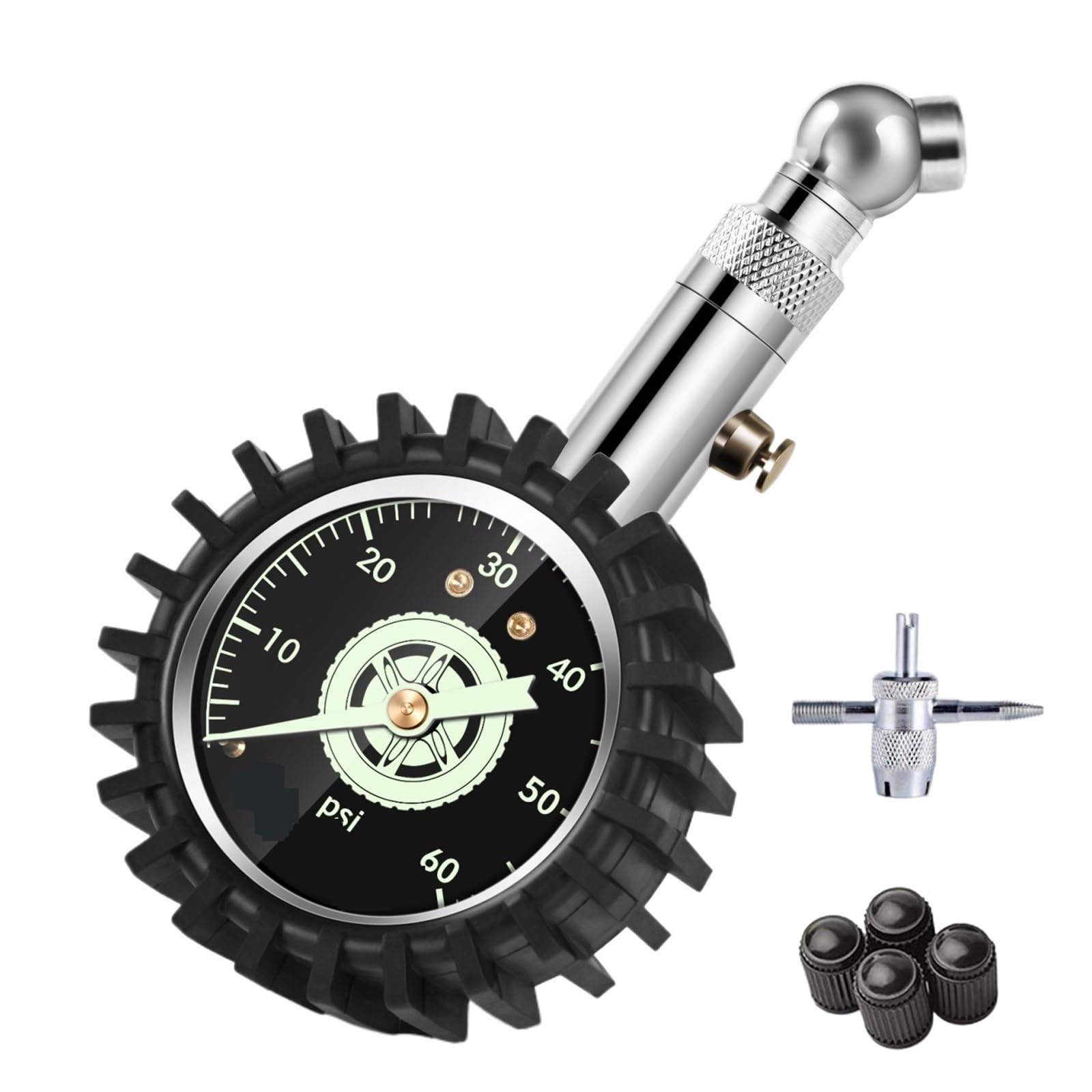 Manometro per Pneumatici Manometro for Pneumatici 60Psi 4Bar Sistema di monitoraggio del Tester del Veicolo for motocicli, Camion, Auto(Color:60Psi)