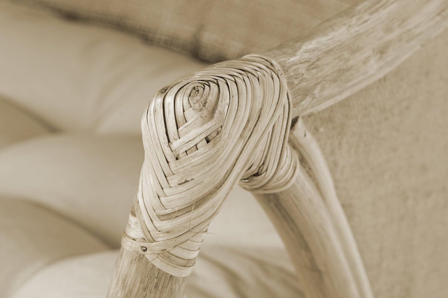 Sillón Algodón con Marrón Blanco Ratan Algodón 63x66x88 cm