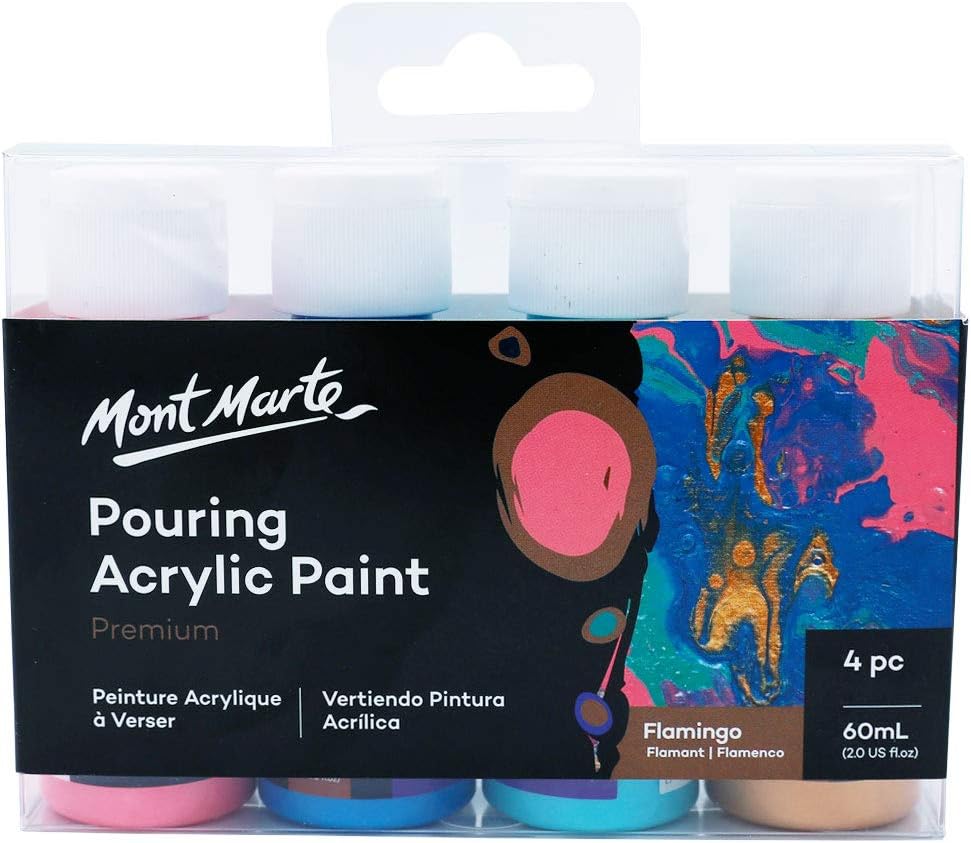 Mont Marte Pouring Acrylic 60ml 4pc - Flamingo