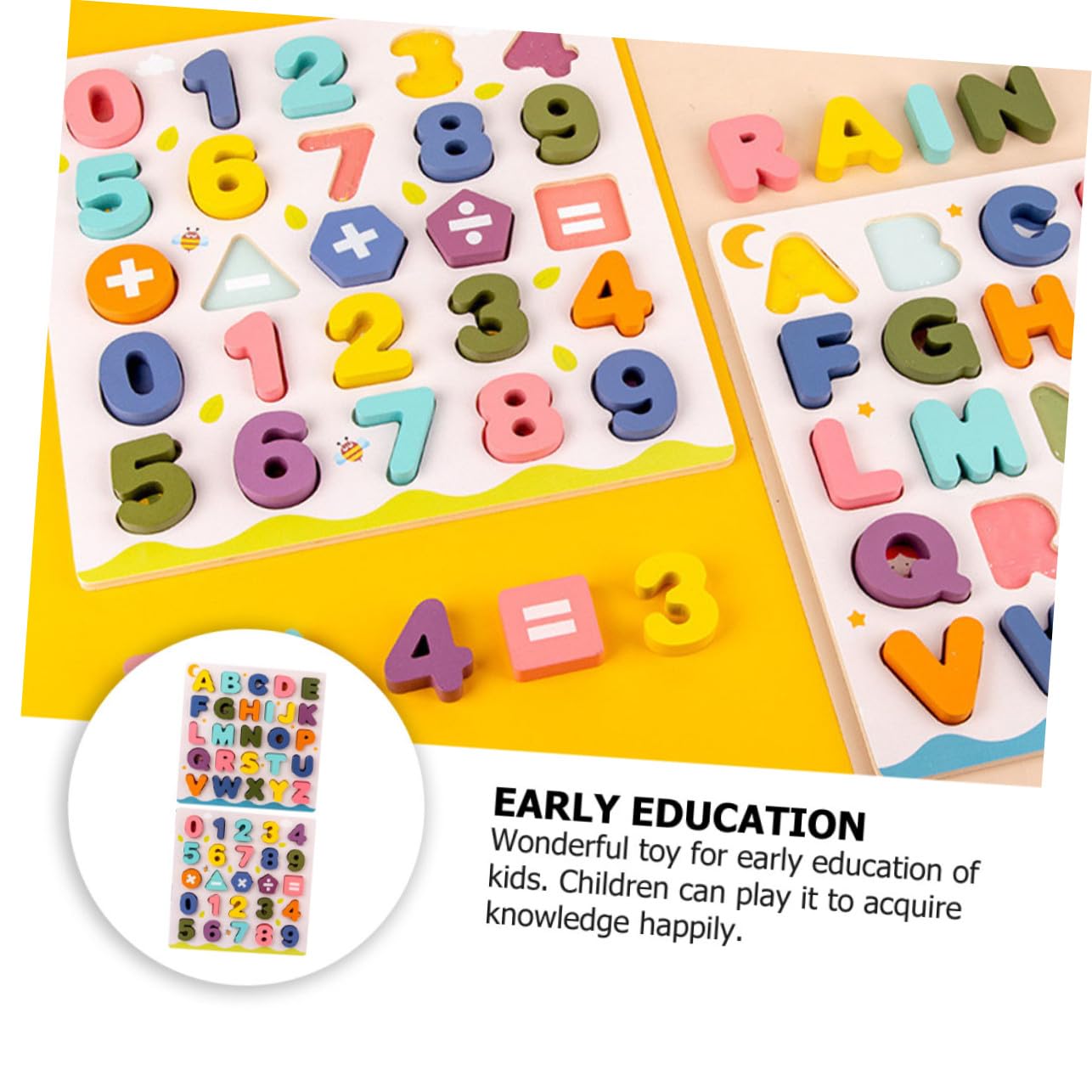 Rompecabezas de Números de Madera para Niños, 2 Piezas | Juguete de Rompecabezas , Bloques del Alfabeto Numérico , Juguetes de Reconocimiento de Letras , Educativo para Niños