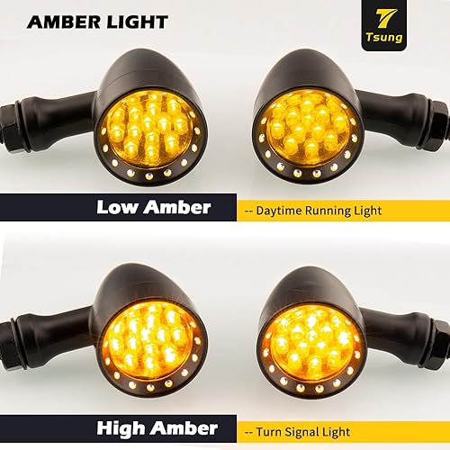 Miniatura 3 de Luz intermitente LED tipo bala para motocicleta, luz intermitente pequeña universal compatible con Harley Davidson Honda Cruiser Iron Softail Street