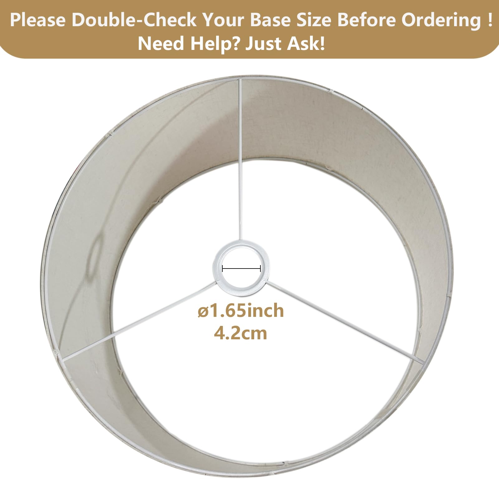 Paralume in lino beige da 25 cm, piccolo paralume per plafoniere, lampade da tavolo e da terra, compatibile con E26 ed E27, facile da montare per soggiorno, camera da letto, ufficio, cucina e