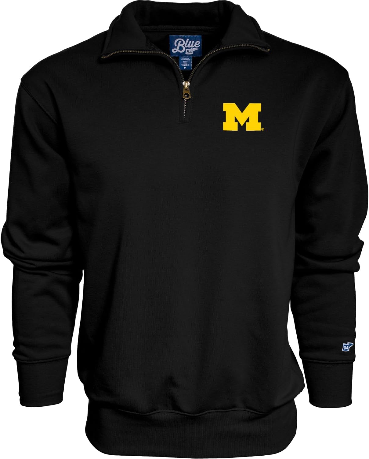 Blue 84 NCAA mens Ncaa Officially Licensed Quarter Zip Sweatshirt Icon Black