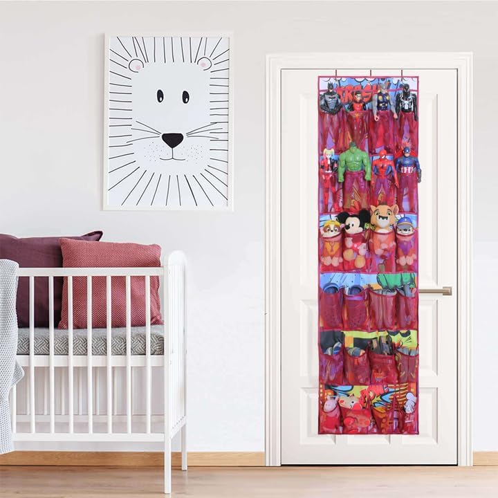 Miniatura 2 de Organizador de superhéroes, organizador de zapatos colgante sobre la puerta (67 x 19 pulgadas)