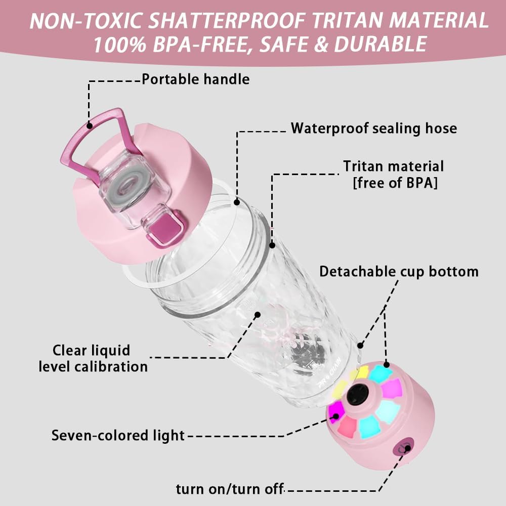 PROCHAIN Electric Protein Shaker Bottle, Protein Shakes Mixer, Portable Pre Workout Self Mixing Cup, Made with BPA-Free Tritan, 22oz - Image 2