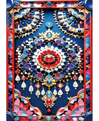 Rompecabezas de 500 piezas para adultos con patrón islámico colorido | Rompecabezas de 500 piezas, gran regalo para adultos, perfecto para aliviar el estrés o reuniones, decoración de pared para el hogar, acabado mate, 24x18 pulg.