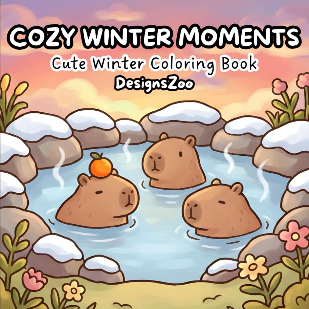Cozy Winter Moments Coloring Book: Bold and Easy Coloring Book for Adults and Teens with Cute Winter Characters for Relaxation