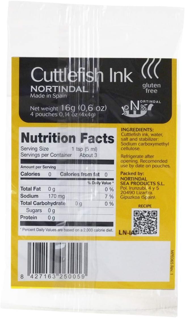 Nortindal Cuttlefish Ink Sachet 4 Gram Each - Pack of 8