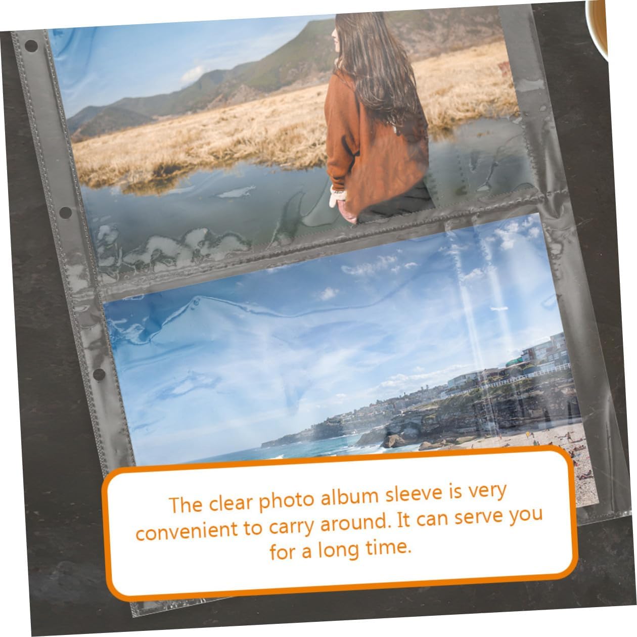 Unomor Collection Album Pages with Four-Hole Punch, Pp Photo Sleeves for Postcard and Card Storage, Refill Pages for A4 Binder, 50pcs Pack Suitable for Photo Organizing and Memory Keeping
