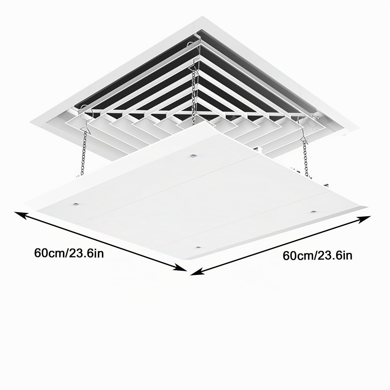 Deflettore Condizionatore Quadrato per Bocchetta Dell'aria Condizionata, Guida del Vento su Quattro Lati Deflettori Condizionatore, per Deviatore Aria Condizionatore a Soffitto di Uffici e Centri Comm