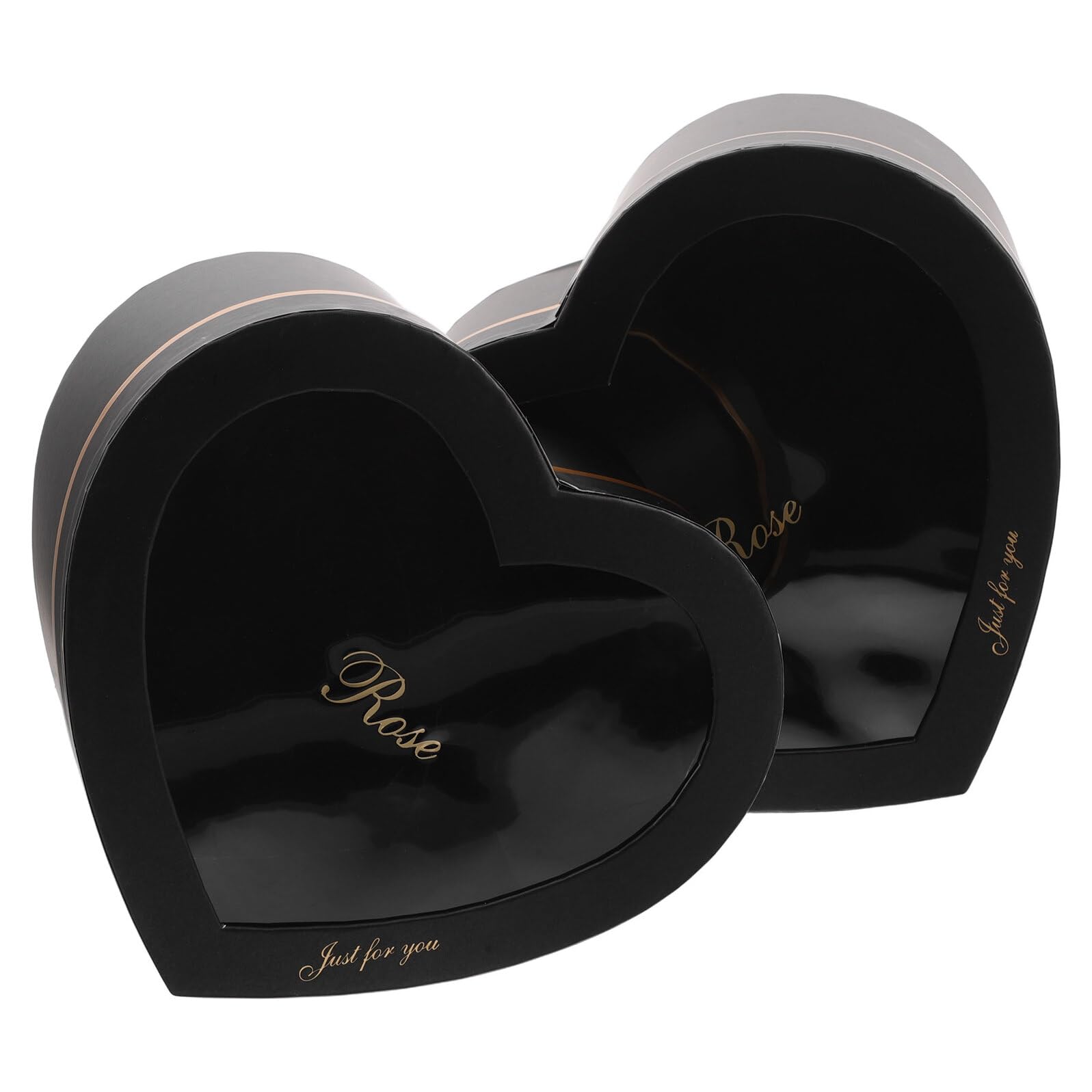 VALICLUD Herzförmige Geschenkboxen zum Selbermachen Schwarze Blumenboxen mit Sichtfenster Selbstgemacht Valentinstag Geschenkboxen für Parfum und Make Up 2 Stück (großformat Klein)