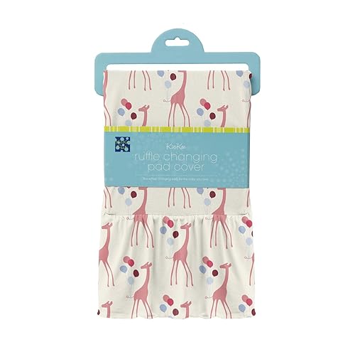 Miniatura 3 de KicKee Pants Funda para cambiador de volantes para bebé, estampado divertido, viscosa de bambú suave y transpirable (guingán de fresa silvestre,