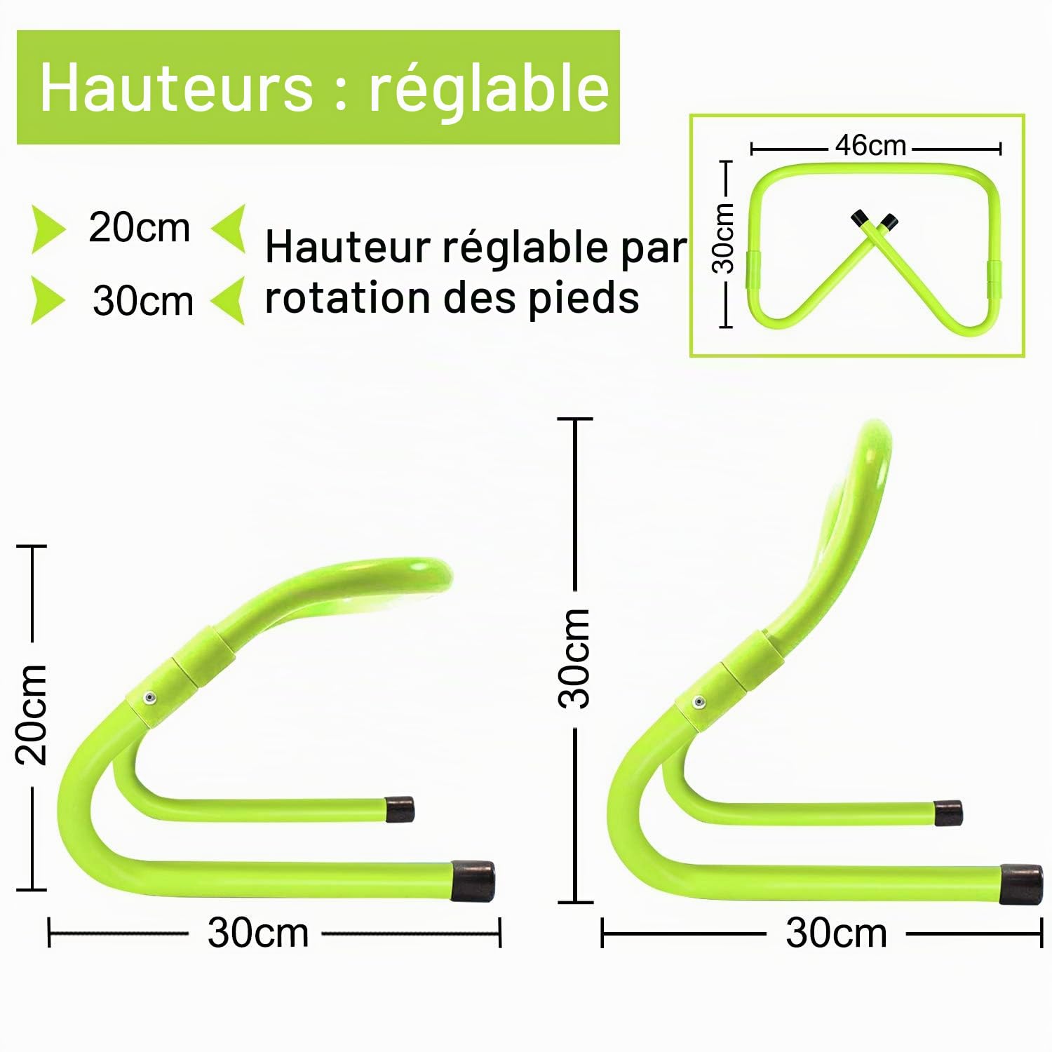LZQ Lot de 6 obstacles de coordination - Hauteur réglable - Pour entraînement de football
