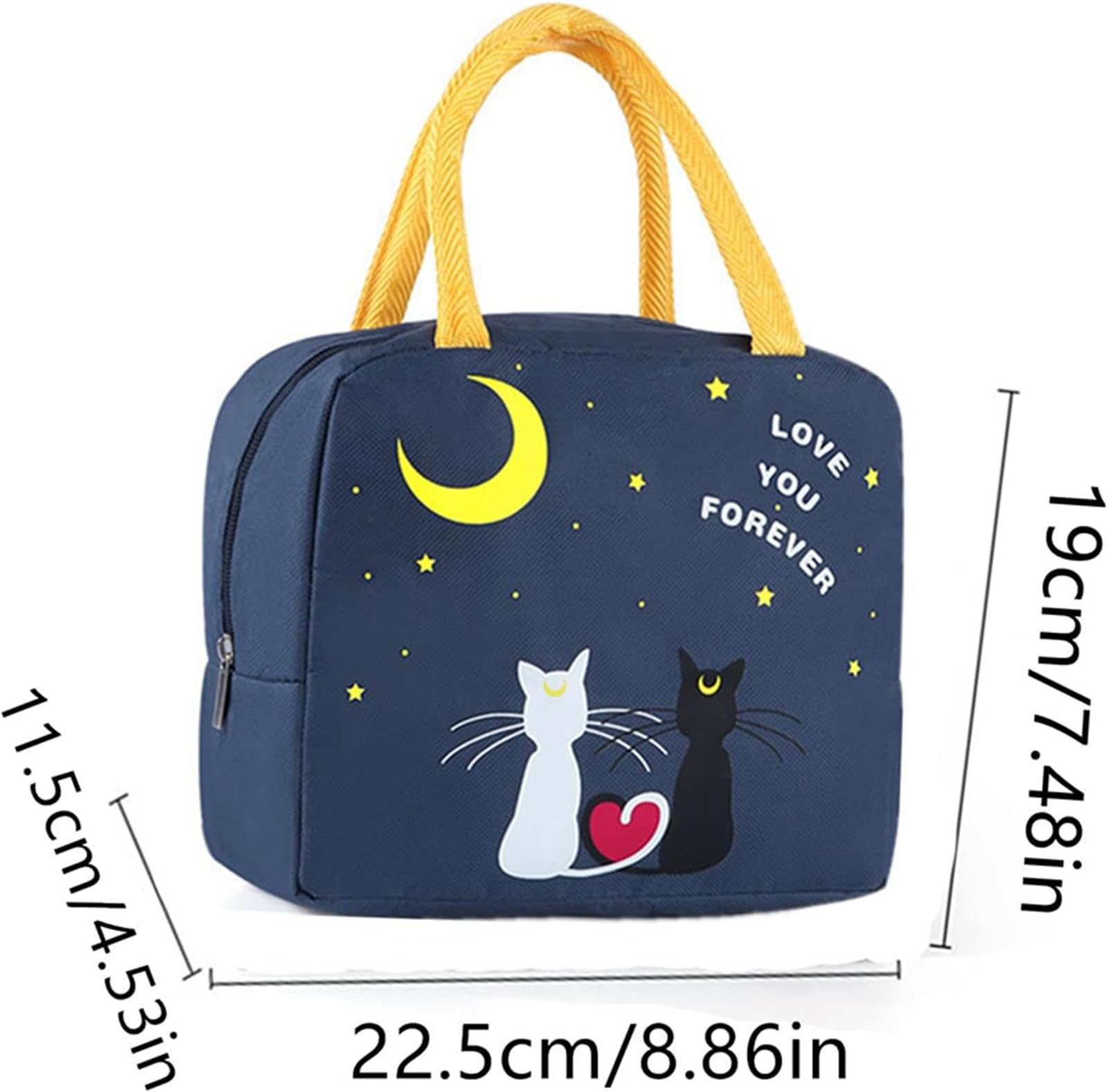 WUWYOUWL Lunch Bag,Cute Carton Insulated Lunch Box,Reusable Lunch Cooler Bags,Waterproof Lunchbag - Image 2