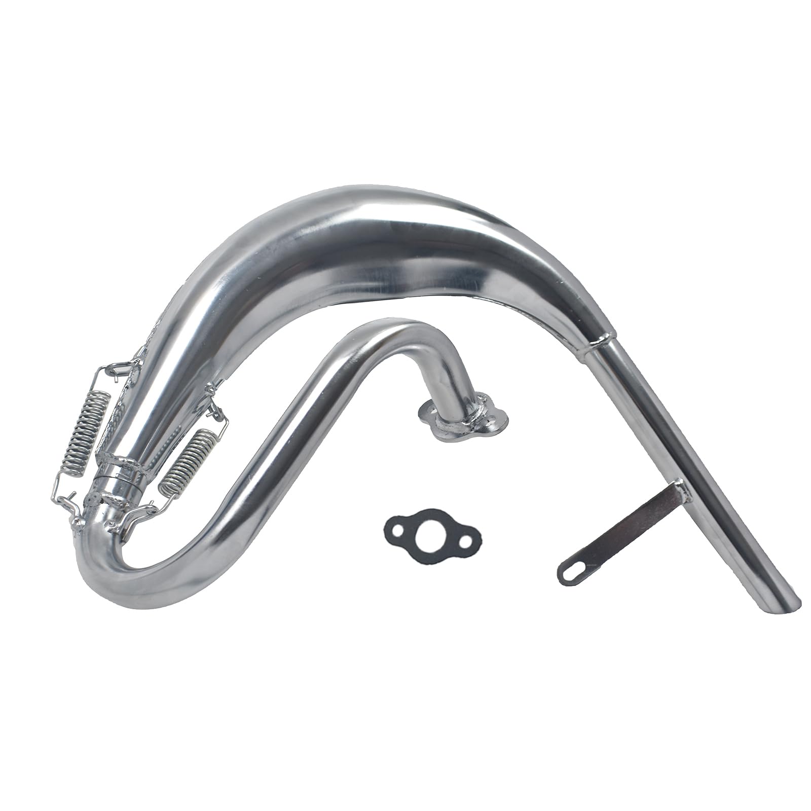 Performance Exhaust Muffler Expansion Chamber Pipe Silencer Gasket | for 2 Stroke 50cc 66cc 80cc 100cc Engine Gas Motorized Bicycle Motor Bike Silver-image-34
