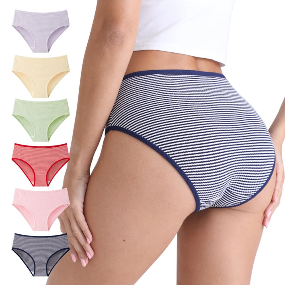 SNELLY Culotte Donna Mutande a Vita Alta Pacco da 6-9-12 Slip in Cotone