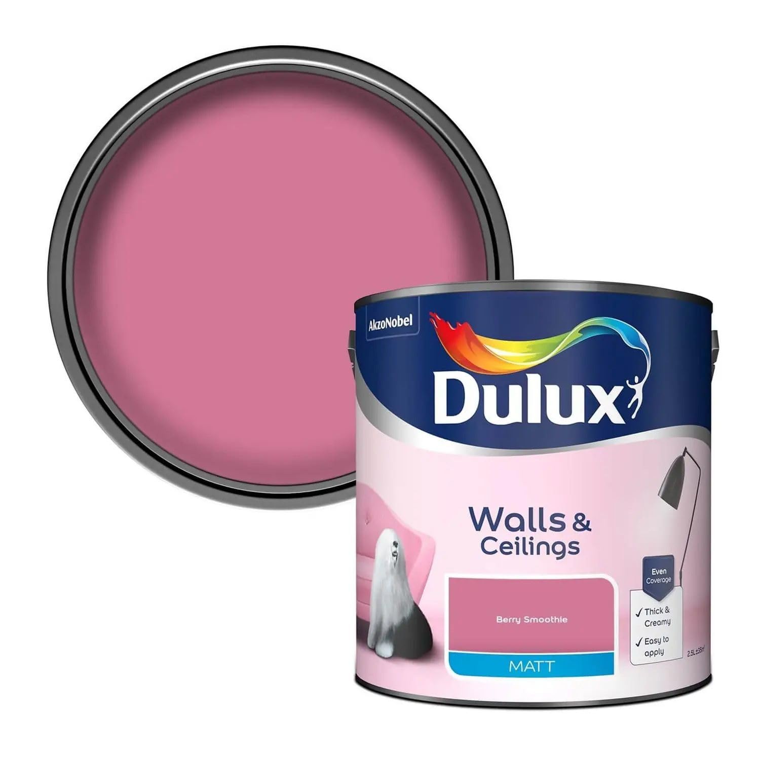 Dulux Berry Wpe Matt Emulsion For Walls & Ceilings - Smoothie