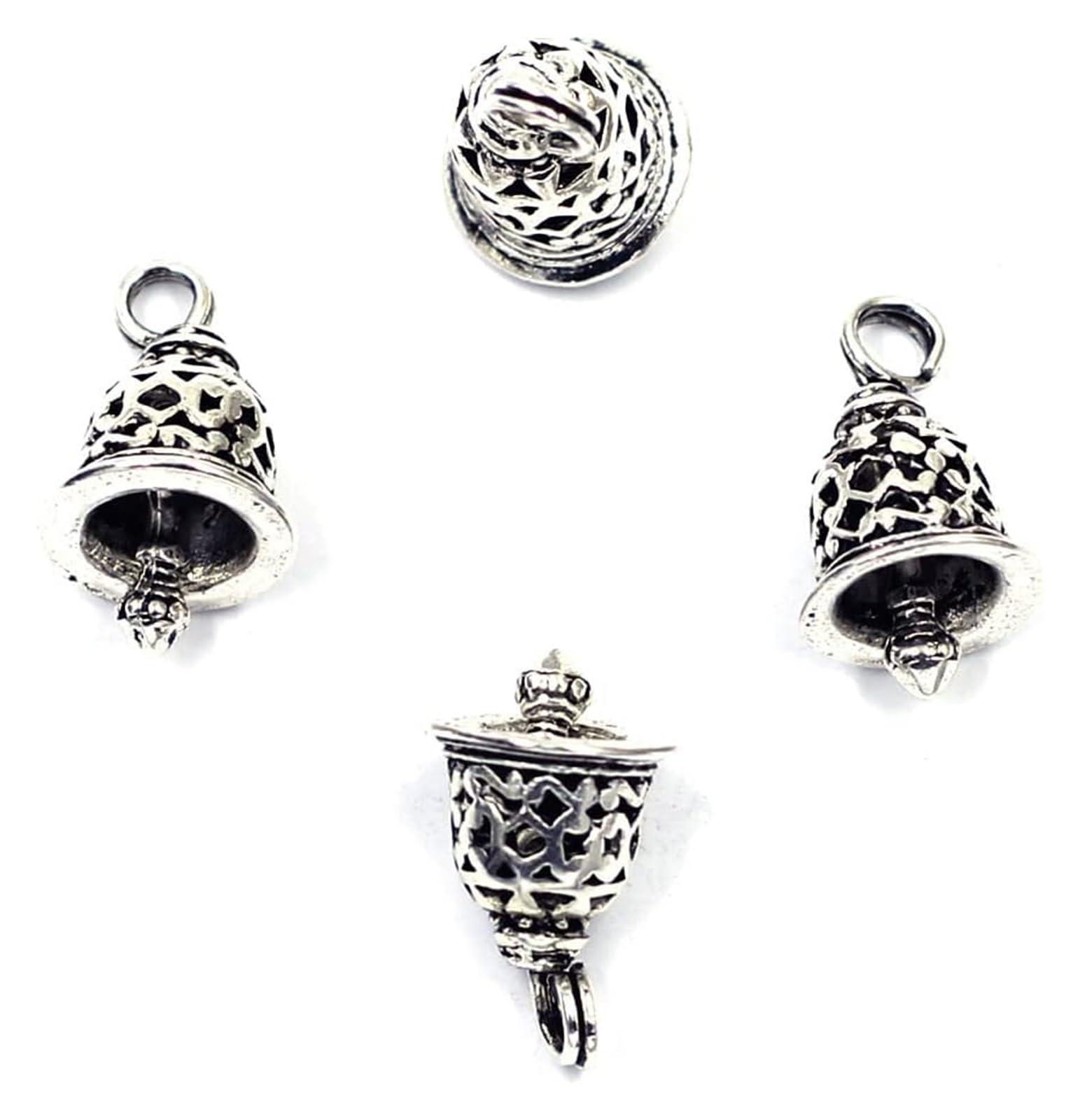 Campane artigianali, ornamenti for campane di Natale, campanelli artigianali, ciondolo for piccole campane di Natale, campana di Natale cava(15x11.5mm)