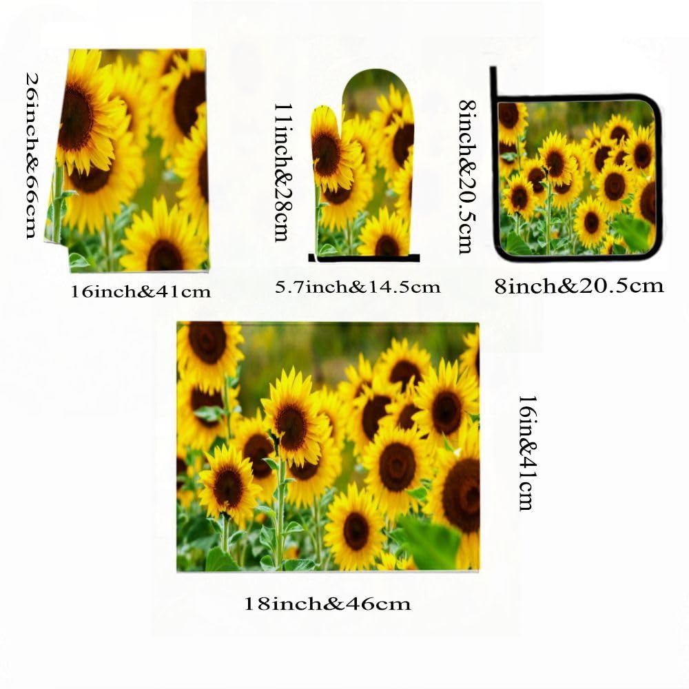 9PCS Bellissimi Girasoli1 Cucina Decor e Accessori Set