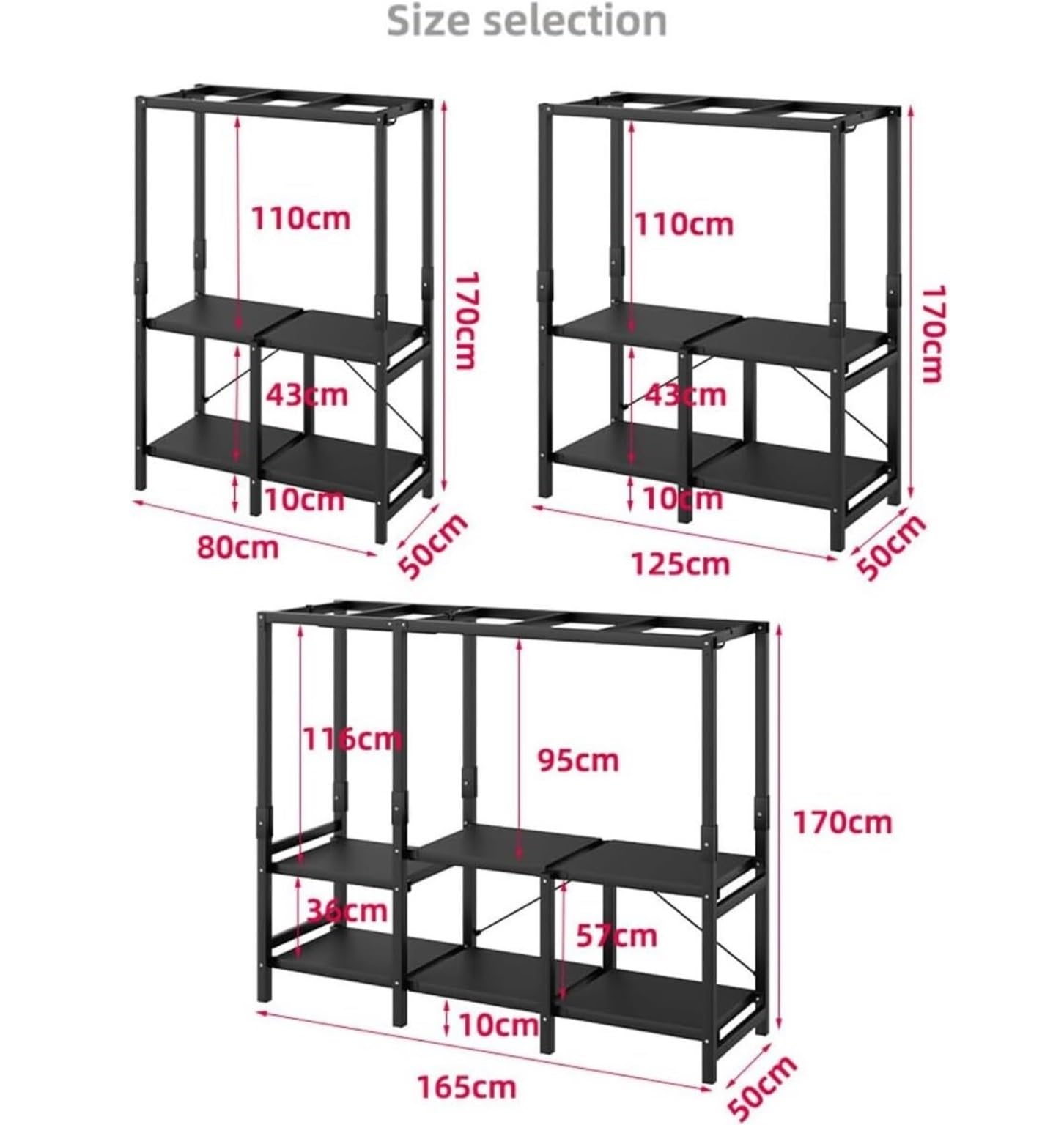 Wardrobe Closet Schrank Tragbarer Kleiderschrank, Kleiderständer Aus Metall, Freistehender Schrankständer, Schrank-Organizer Mit Abdeckung Closet Aufbewahrungsschrank(165 * 50 * 170cm)