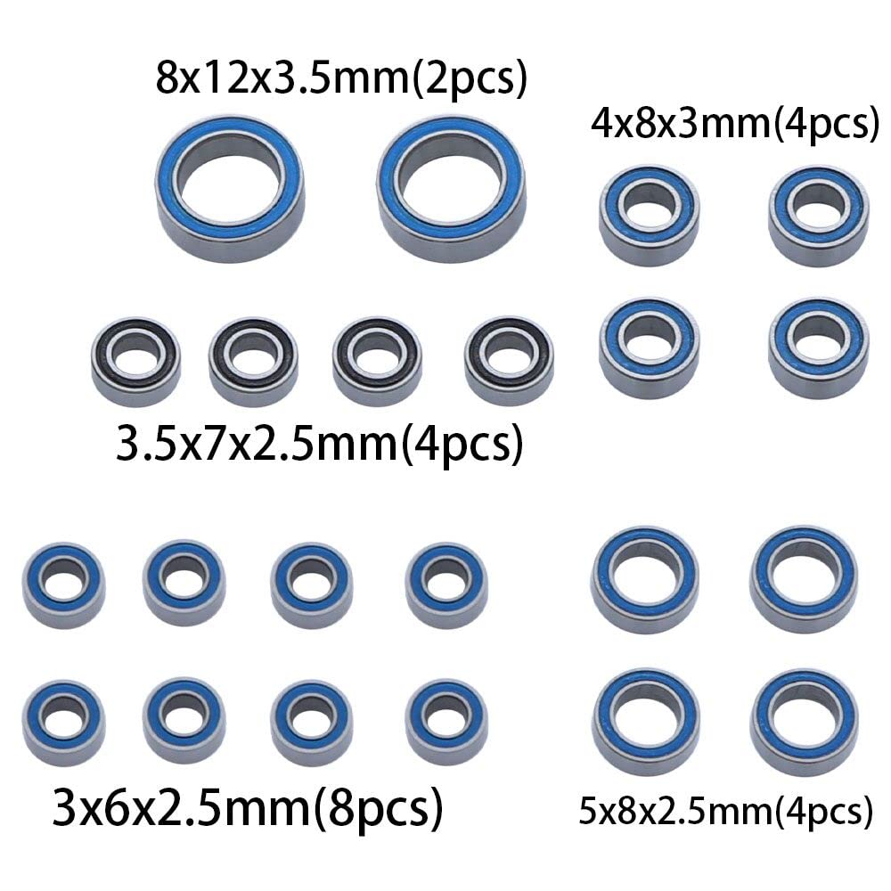 Palumma 22-teiliges RC Kugellager Set – Upgrade Für Traxxas 1/18 TRX4-M Radnabe & Achsen