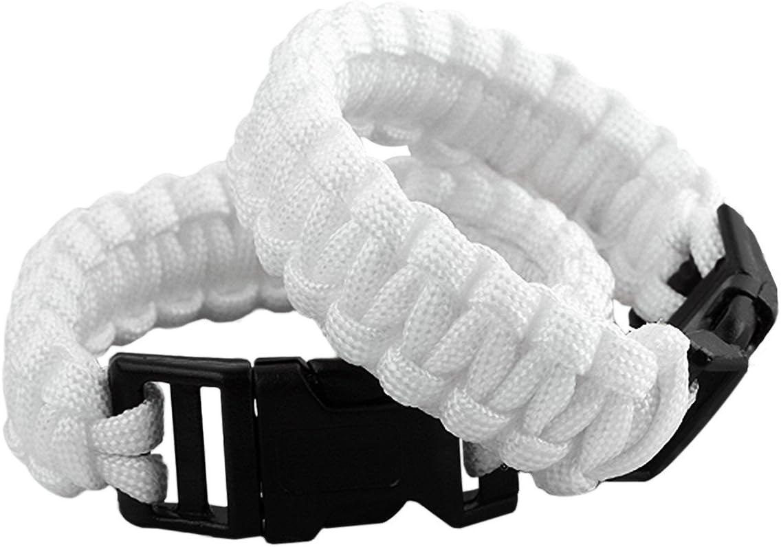 NasogodSurvival Paracord Bracelet Outdoor Wraps Emergency 350 Parachute Bracelet 9inch Pack of 2