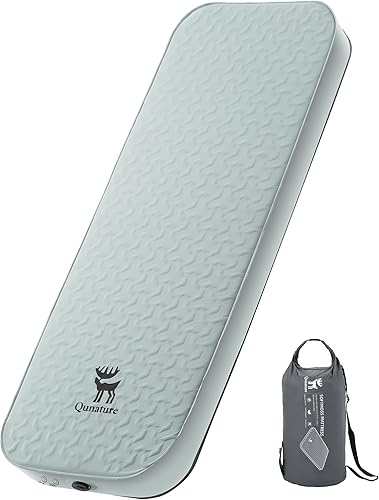 Colchoneta de dormir autoinflable de 4 pulgadas de grosor con espuma, colchón de campamento de aire, innovadora estructura telescópica en forma de