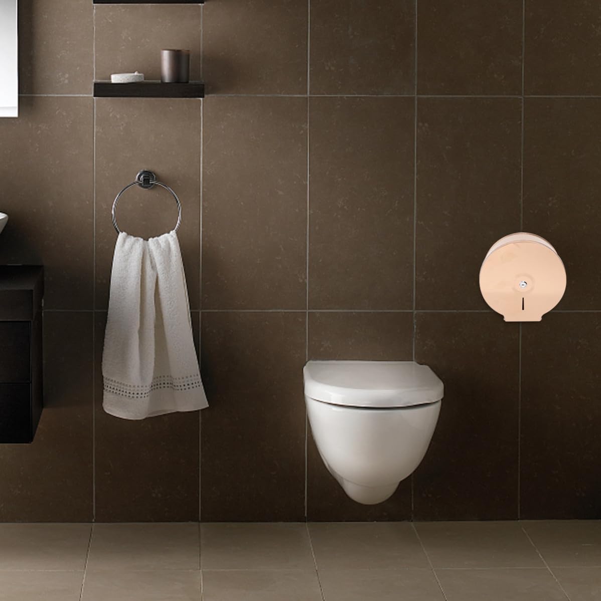 Moderner Runder Rollenpapierhalter aus Edelstahl für Badezimmer und Toilette Rostfrei Wasserabweisend Stilvoll und Platzsparend