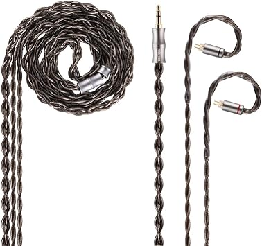 NICEHCK DuskSky IEM Cable 6N Pure Silver In-Ear Monitor Cable 7N SPC Upgrade Cord Conductive Fiber Earphone Cord for Audiophile Musicians Singer 3.5mm with 2pin