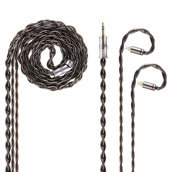 NICEHCK DuskSky IEM Cable, 6N Pure Silver Earbud Cord, 7N SPC Earphone Cables, in Ear Monitor Wire for Audiophile Musician (3.5mm with 2Pin) by NICEHCK - Used condition - US$22.45