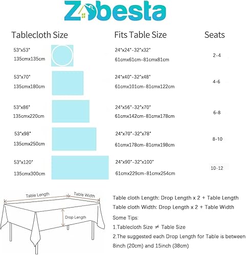 Miniatura 6 de Zobesta Mantel rectangular de algodón blanco de 53 x 70 pulgadas, color blanco, resistente, lavable, suave y bohemio para fiestas, vacaciones,