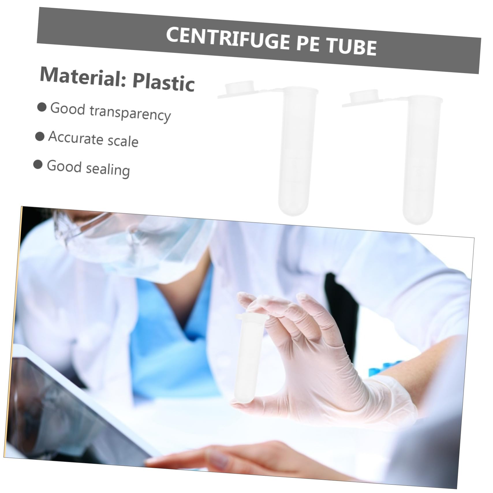 Hemobllo 300pezzi Provette da Centrifuga in Pe Trasparenti Provette per Laboratorio Fiale per Esperimenti di Centrifuga
