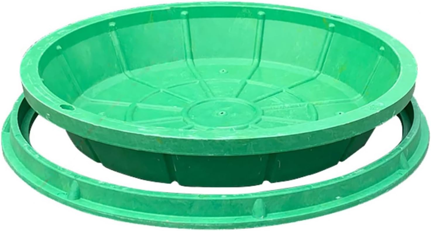 Invisible Round Manhole Cover for Drainage Field Septic Tank, Flush Design with Paving Stone Base, Ideal for Wastewater Treatment Applications