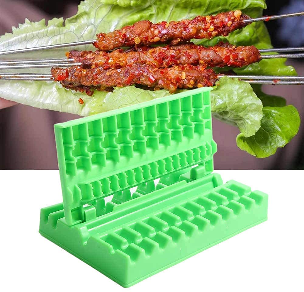 Niyanta Barbecue Stringer Food String + 8 pcs Stick BBQ Skewers Kebab Maker Barbecue Stringer Manual Sign Meat Wearer Vegetables Food String Grill Outdoor BBQ Kitchen Gadget BBQ Stick