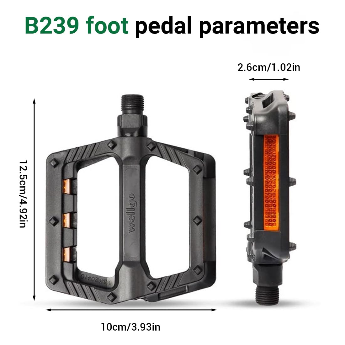 Pedali bici da strada/mountain bike, Pedaliera Nero Flat, Pedale Antiscivolo, Pedalibici Impermeabile, Antipolvere Superficie Larga Leggeri Accessori Bici, per Principianti, Bici da Strada, da Città