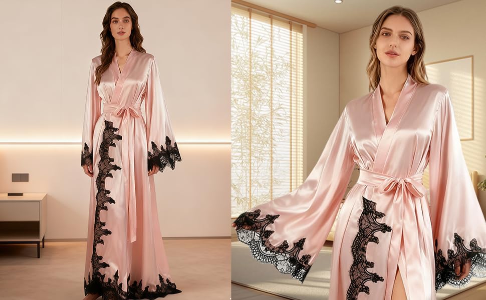 Women's Kimono Robe for maternity photoshoot Long Bride Bridesmaids Wedding party robe for women - Image 6