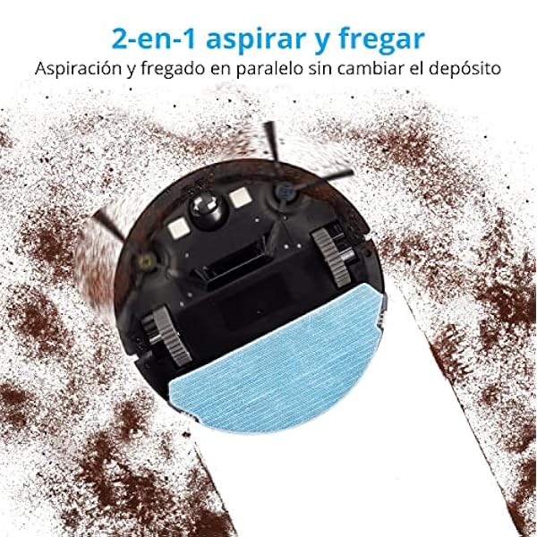 MEDION Robot Aspirador y Friegasuelos con función de fregado y tecnología ciclónica S20 SW (Control a través de la App, Modelo 2021, aspira y friega, 100 min. de Funcionamiento, estación de Carga