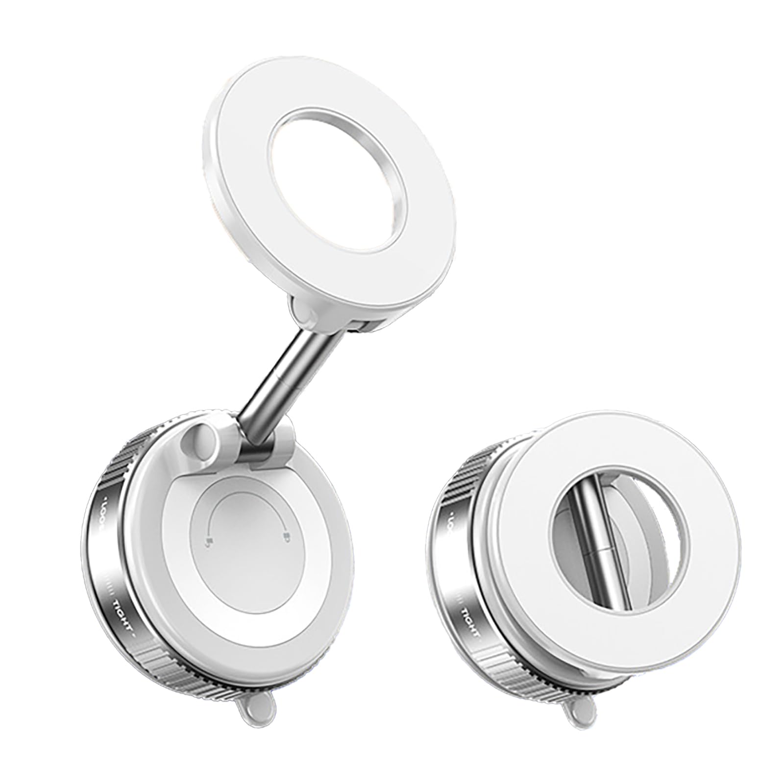 Soporte magnético giratorio de 720° para teléfono, soporte magnético de vacío plegable y ajustable, soporte de teléfono con ventosa para coche/gimnasio/espejo/ducha/superficie lisa, compatible con