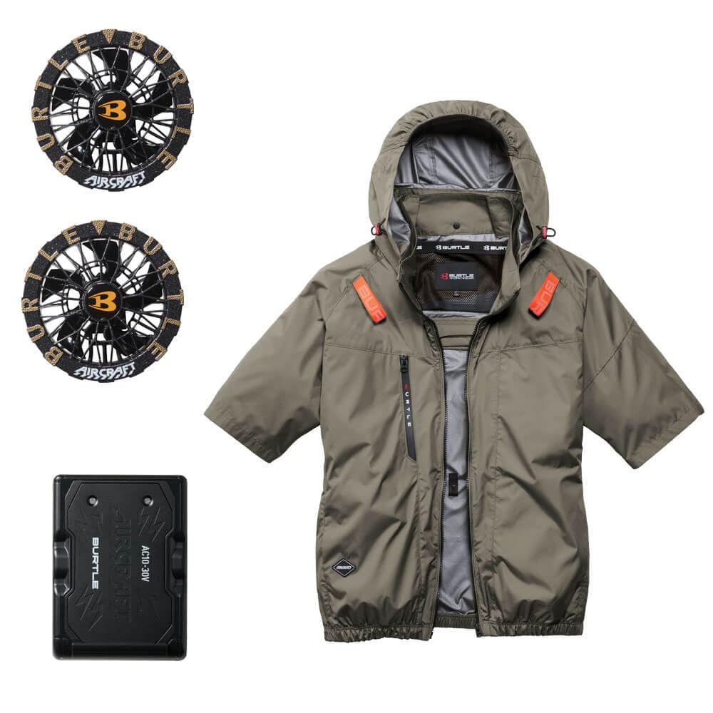 Amazon.co.jp: [BURTLE] [バートル] エアークラフト 半袖ブルゾン +