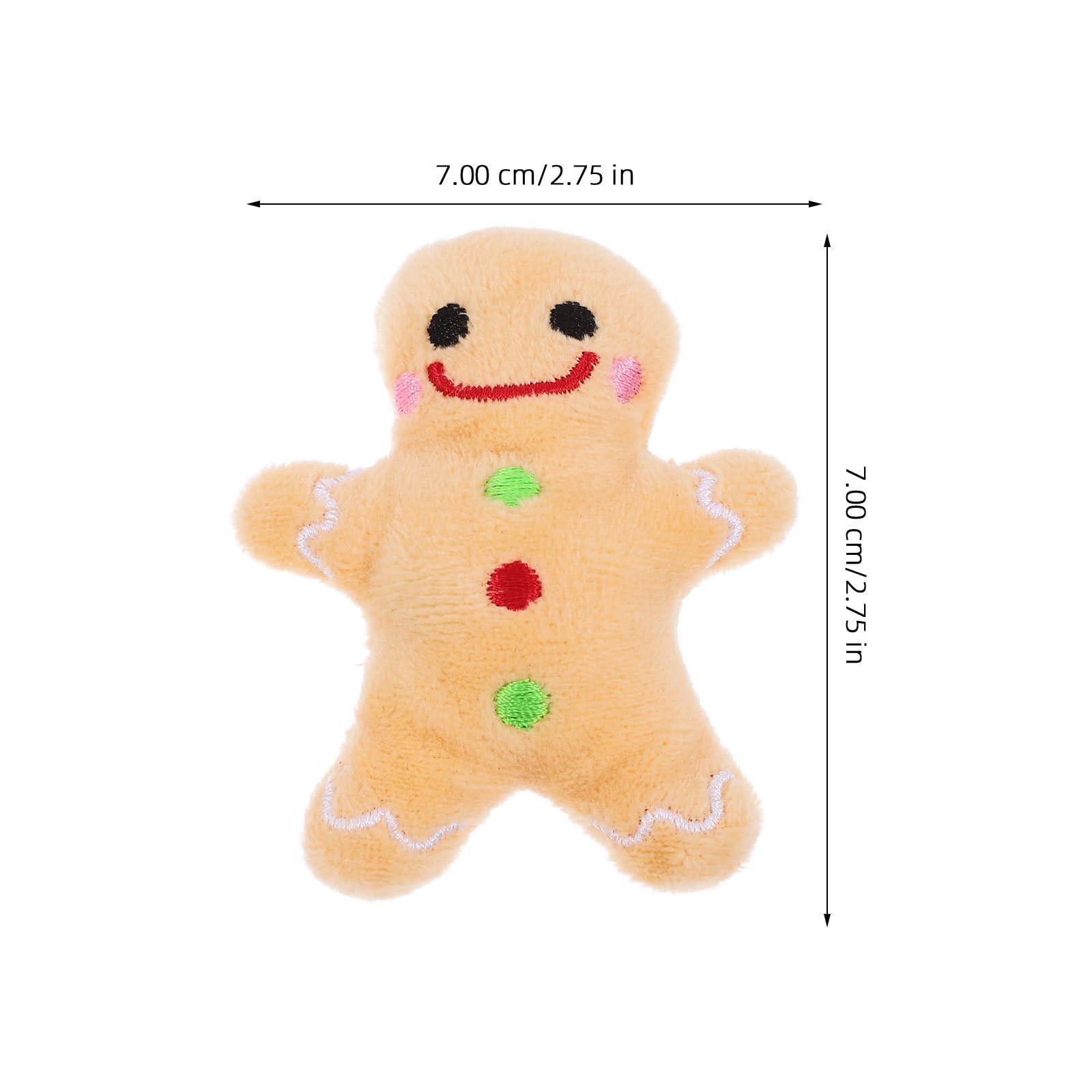 PRETYZOOM Gingerbread Dog Plush Toy - Christmas Squeaky Chew Toy for Puppies Keeps Dogs Engaged and Supports Healthy Teeth - Image 2