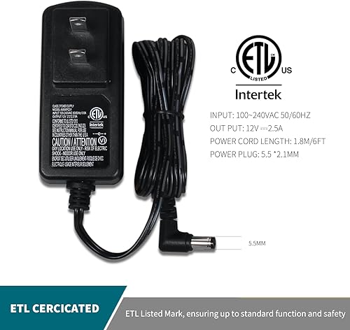 Miniatura 3 de Adaptador de corriente para Aerogarden Harvest Elite 360 Slime Series todos los modos, cable de alimentación Salida AC 12V 2.5A Parte # 6wwpc01