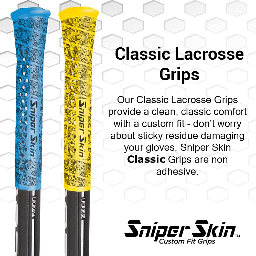 SNIPER SKIN Lacrosse Grips - Waterproof Replacement Grip Wrap- Perfect Team Swag- Easy to Install, Strong Sports Grip - Blue Shadow