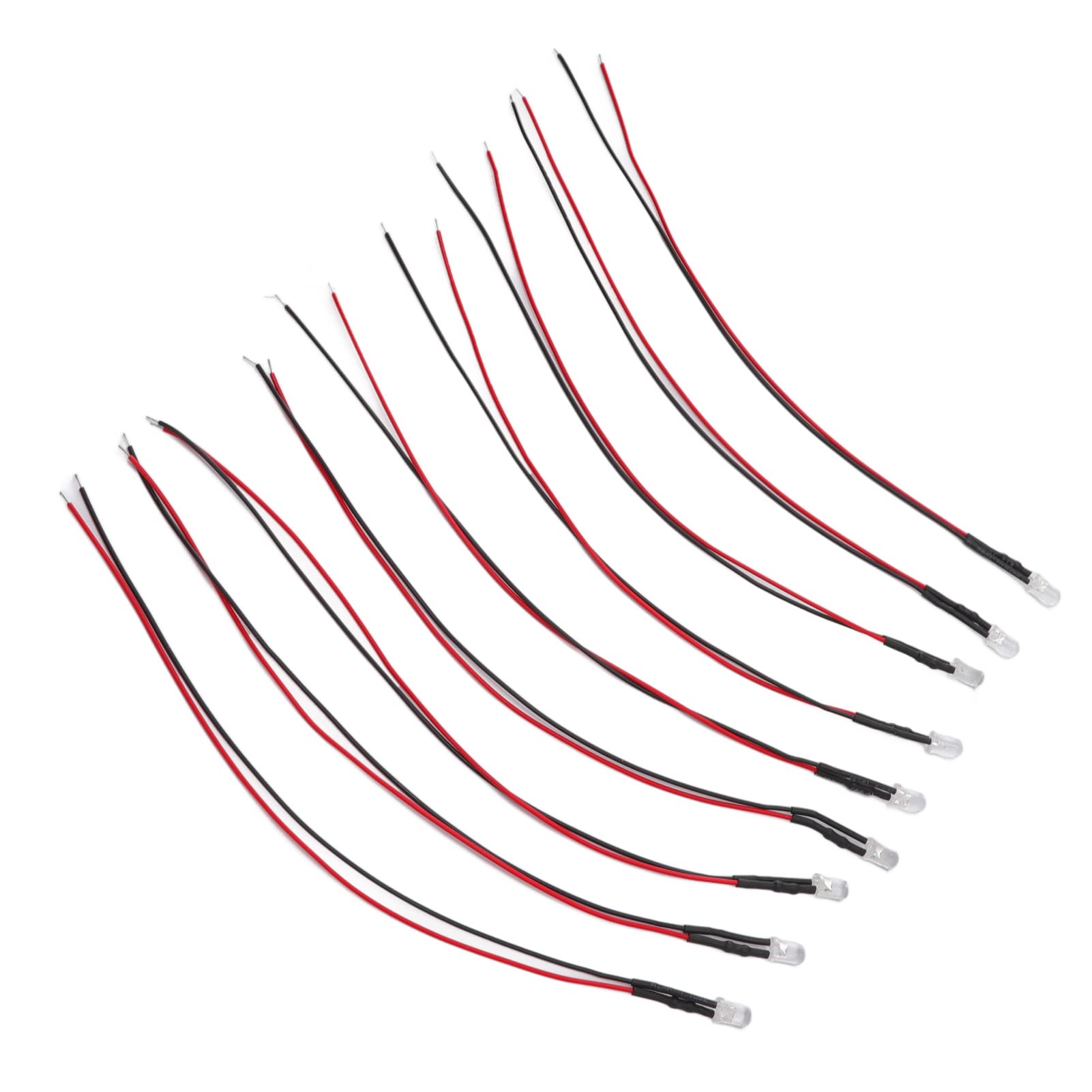 10pcs Lights Emitting Diodes, 5mm Prewired Electronic LED Light Diodes for Decoration 5?12V,Ultra Bright Light Emitting Diodes Assorted Color Kit (white)