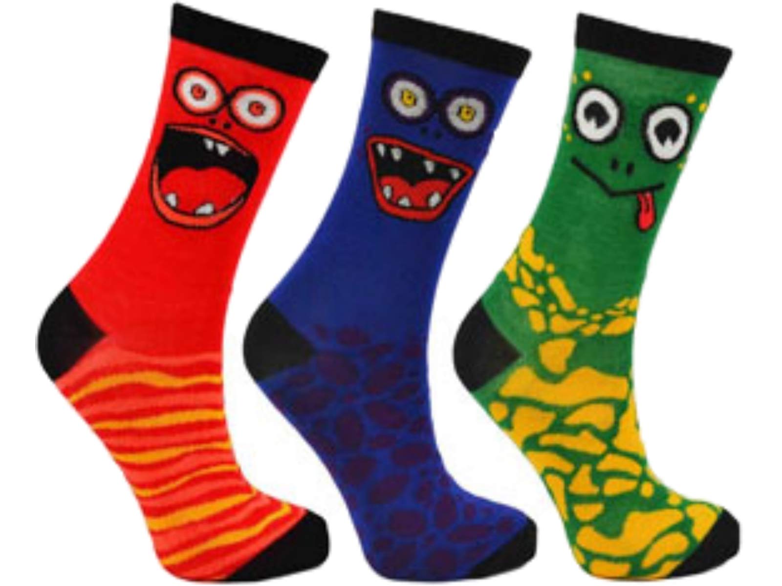 Hduk Childrens Socks Boys Assorted 3X Pairs Of 'Monsters' Novelty Socks/Uk 3-5, 6-8, 9-12 And 12-3 (Uk 6-8)