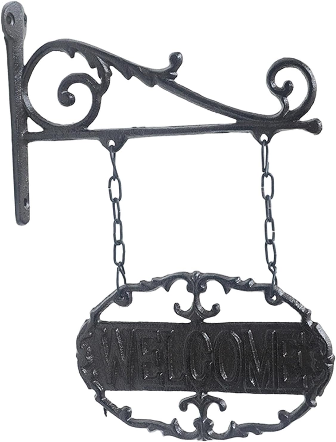 Iron Welcome Sign Wall Decor Heavy Duty Front Door Sign for Outdoor Store Bar Home