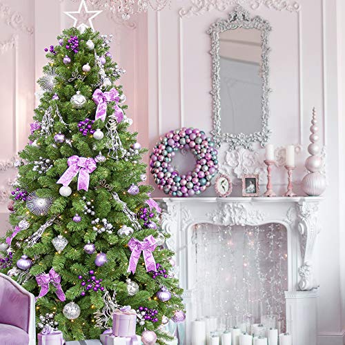 KI Store Lavender Purple Christmas Balls 20pcs 3.15-Inch Christmas Tree Decoration Ornaments for Xmas Tree Holiday Wreath Garland Decor Ornaments Hooks Included
