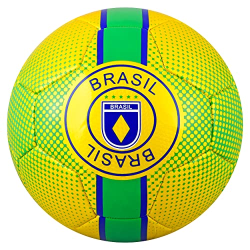 Vizari Brasil Soccer Ball Size 4,Yellow #TOP16