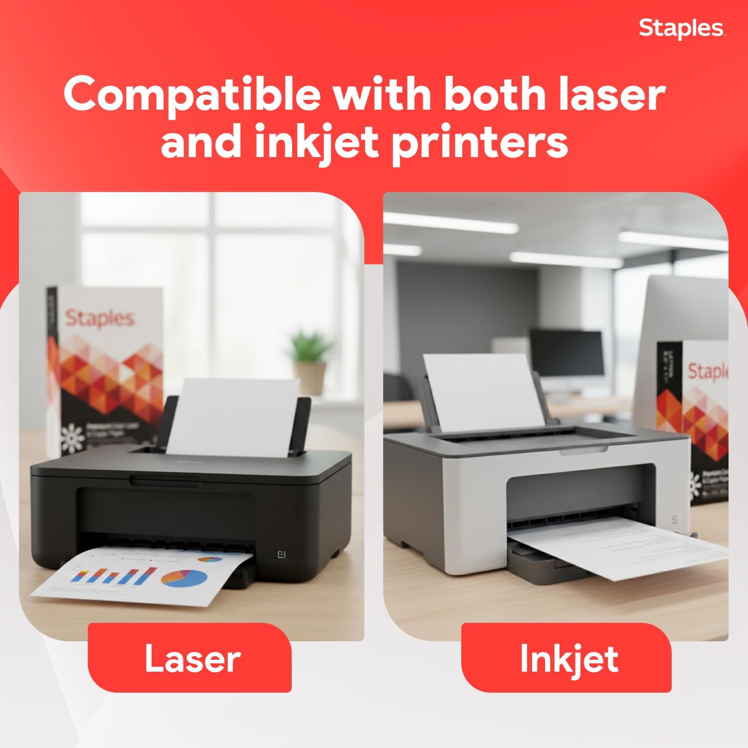 Staples 8.5-Inch X 11-Inch Laser Paper 32 Lbs. 98 Brightness 500/Rm